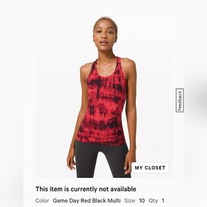 GUC Lululemon Cool Racerback II Nulu Tank - Size 10 - Red & Black